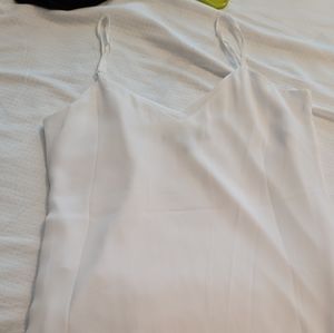 White House Black Market White Silky blend Top